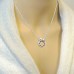 Silver Crystal Birthstone Mother & Child Circle Necklace Jan 1020017